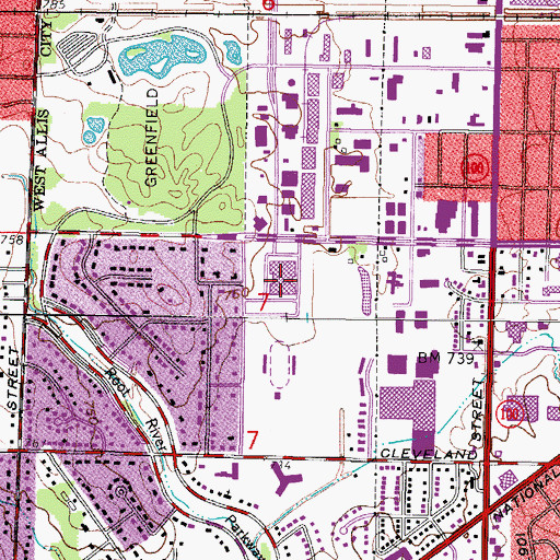 Topographic Map of Nathan Hale High School, WI