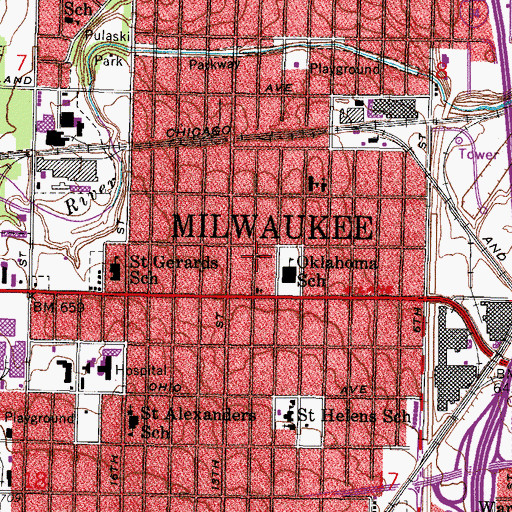 Topographic Map of New Apostolic Church, WI