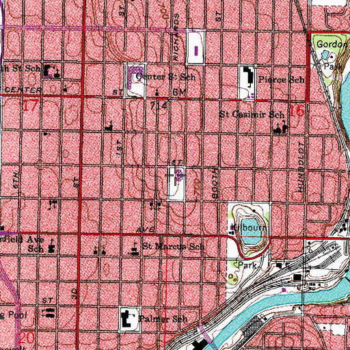 Topographic Map of Holmes Elementary School, WI