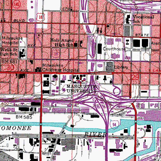 Topographic Map of O'Hara Hall, WI