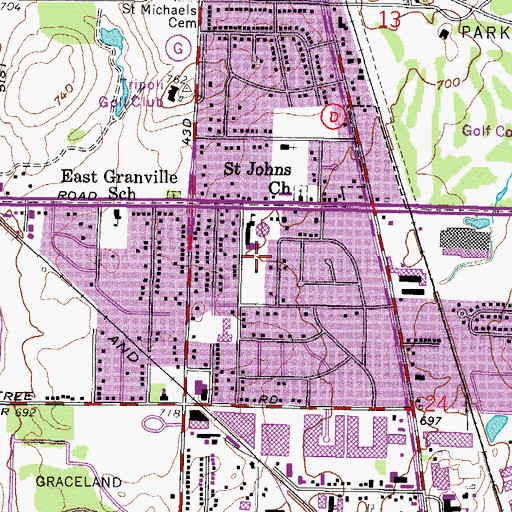 Topographic Map of Our Lady of Good Hope School, WI