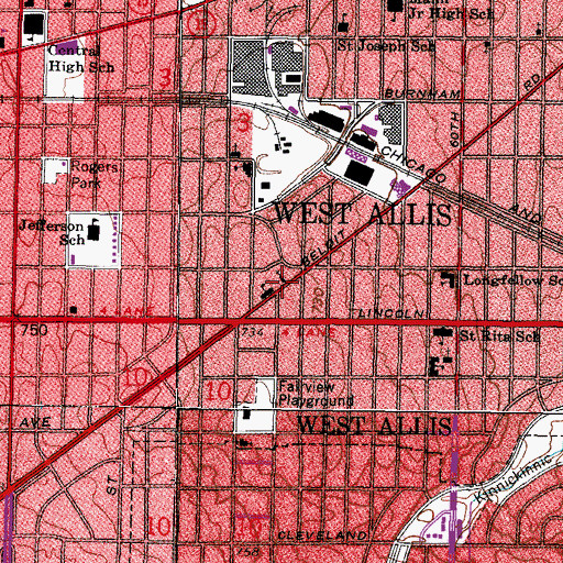 Topographic Map of Our Lady of Mount Carmel Catholic Church, WI