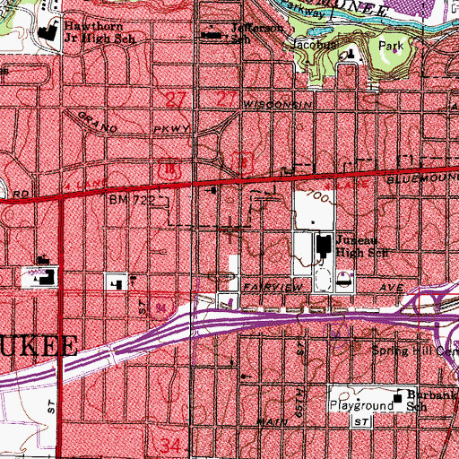 Topographic Map of Perpetual Rosary Convent, WI