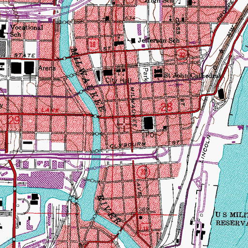 Topographic Map of Pioneer Building, WI