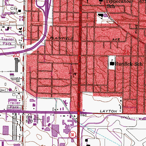 Topographic Map of Prince of Peace Evangelical Lutheran Church, WI