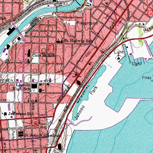 Topographic Map of Prospect Hall Secretary School, WI