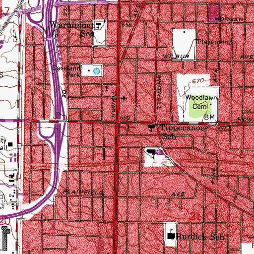 Topographic Map of Resurrection Evangelical Lutheran Church, WI