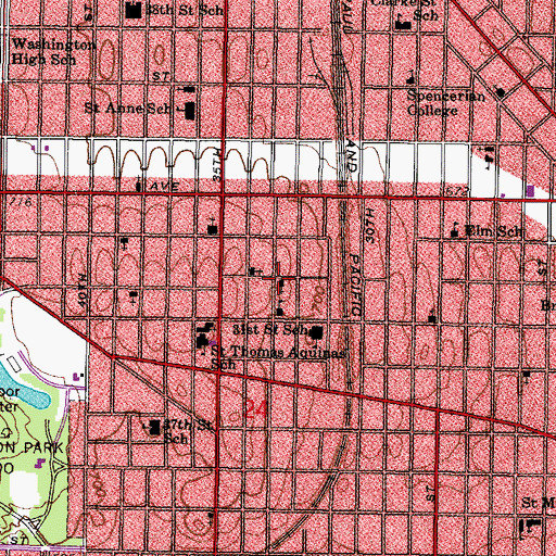Topographic Map of Saint Andrews Episcopal Church, WI
