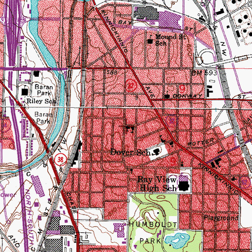 Topographic Map of Saint Augustine Roman Catholic Church, WI