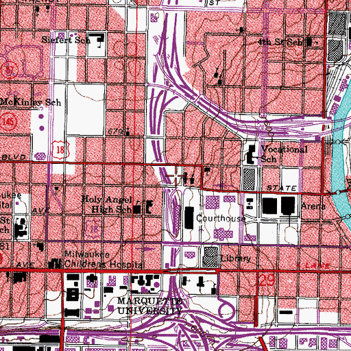 Topographic Map of Milwaukee Secure Detention Facility School, WI