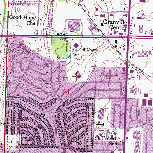 Topographic Map of Saint Bernadette Elementary School, WI