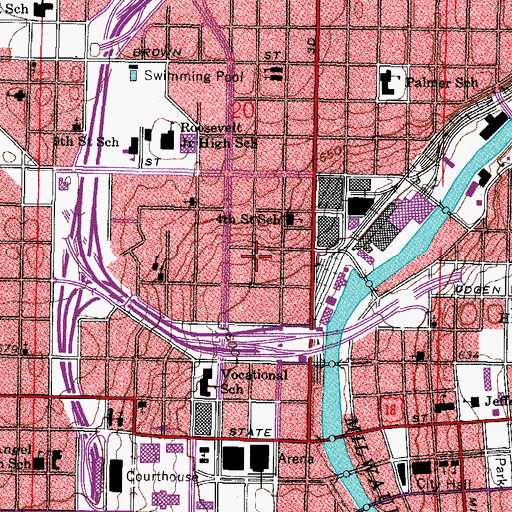 Topographic Map of Saints Constantine and Helen Greek Orthodox Church, WI