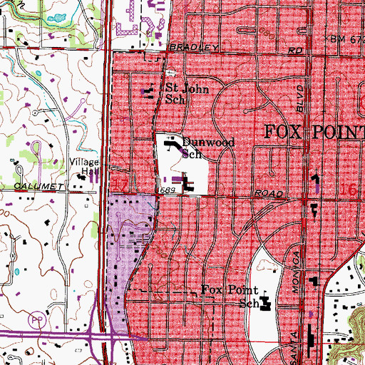 Topographic Map of Saint Eugene Church, WI