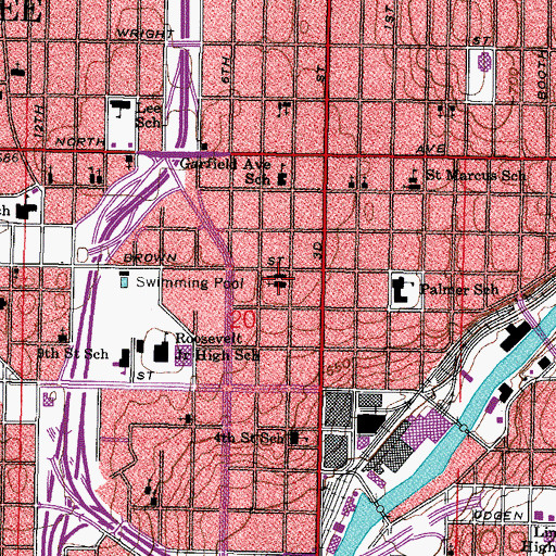 Topographic Map of Saint Francis Roman Catholic Church, WI