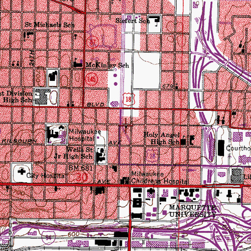 Topographic Map of Saint George Syrian Roman Catholic Church, WI