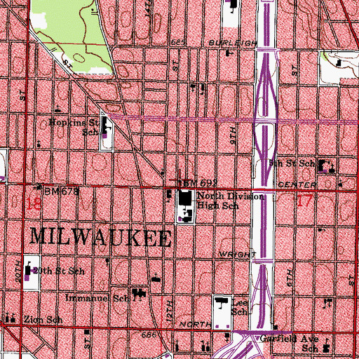 Topographic Map of Saint Georges Episcopal Church, WI