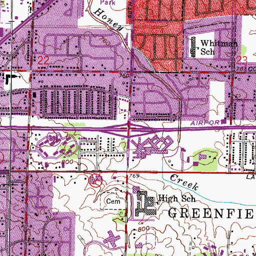 Topographic Map of Interchange 7, WI