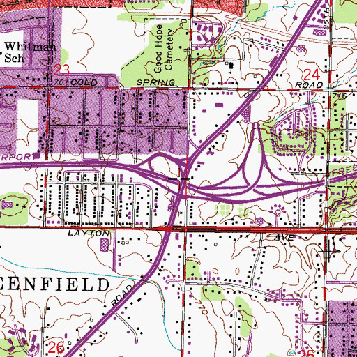 Topographic Map of Interchange 8, WI