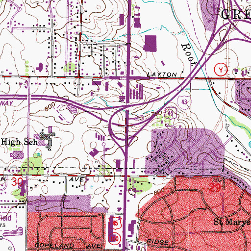 Topographic Map of Interchange 60, WI