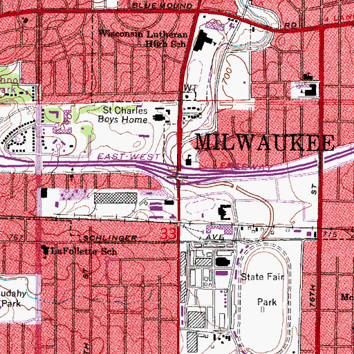 Topographic Map of Interchange 306, WI