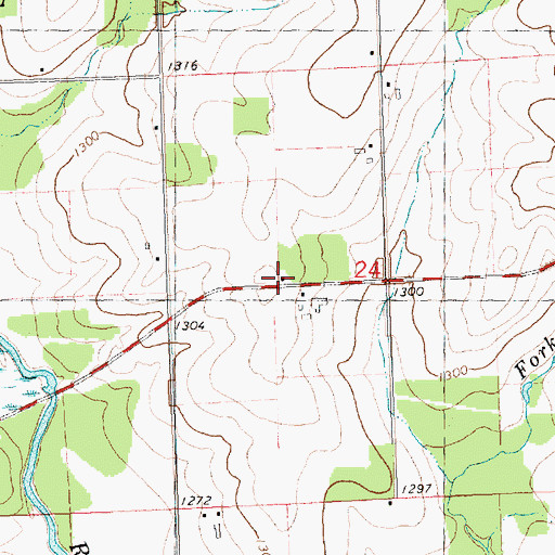 Topographic Map of Atwood School (historical), WI
