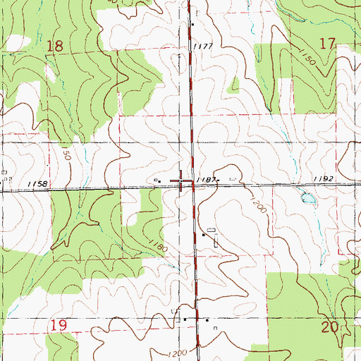 Topographic Map of Benjamin School (historical), WI