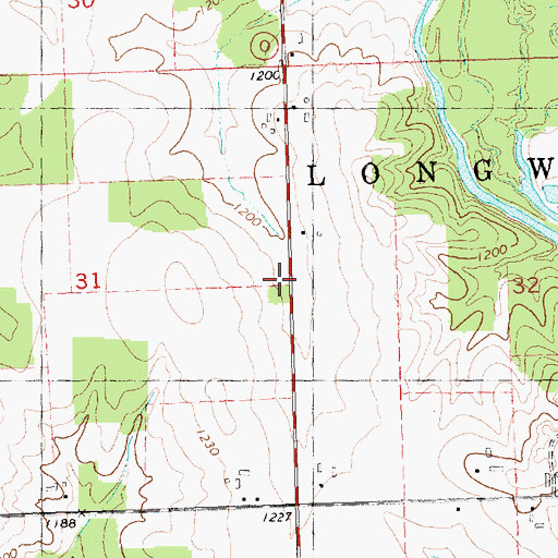 Topographic Map of Brown Church (historical), WI