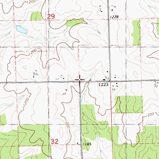 Topographic Map of Decker School (historical), WI