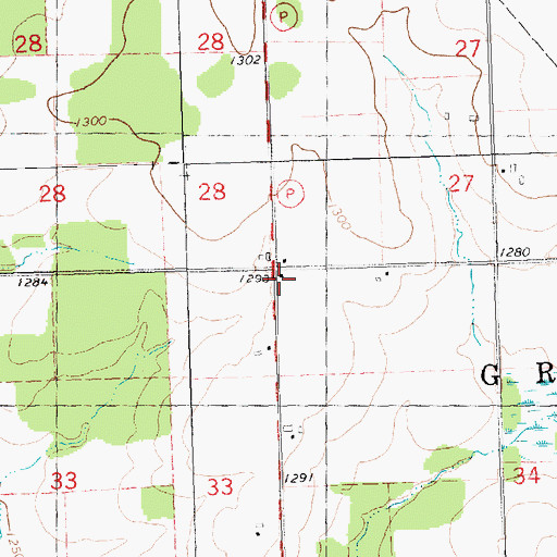 Topographic Map of Elmwood School (historical), WI