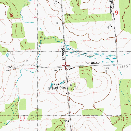 Topographic Map of Sand Hill School (historical), WI