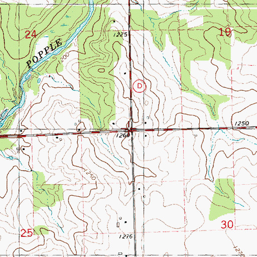 Topographic Map of South Bright School (historical), WI