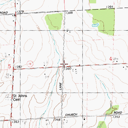 Topographic Map of Sunshine School (historical), WI