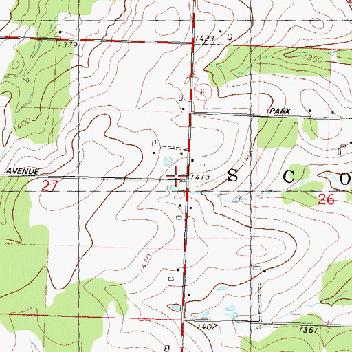 Topographic Map of Fairview School (historical), WI