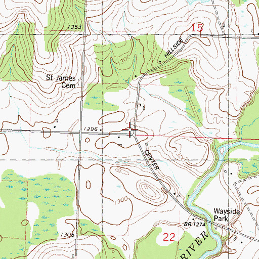 Topographic Map of Goettchel School (historical), WI