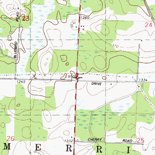 Topographic Map of North Star School (historical), WI