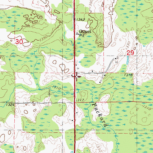 Topographic Map of Midway School (historical), WI