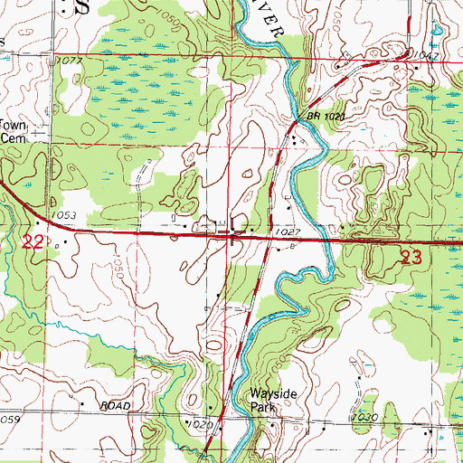 Topographic Map of Norway School (historical), WI