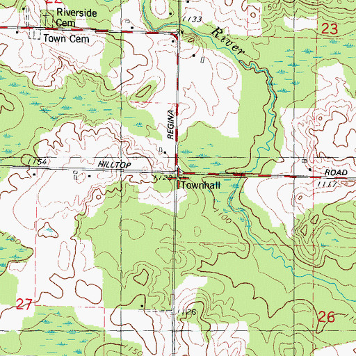 Topographic Map of Regina School (historical), WI