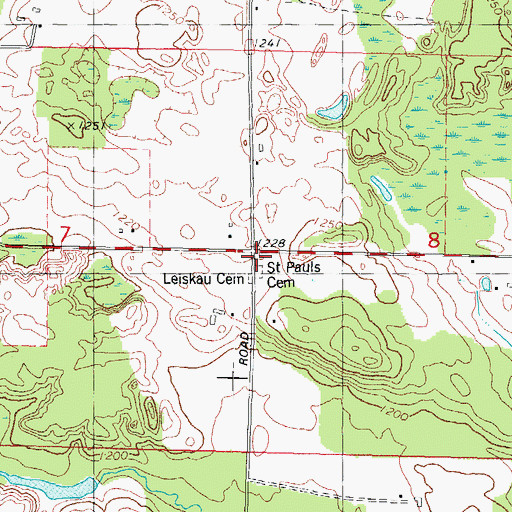 Topographic Map of Saint Paulus Church (historical), WI