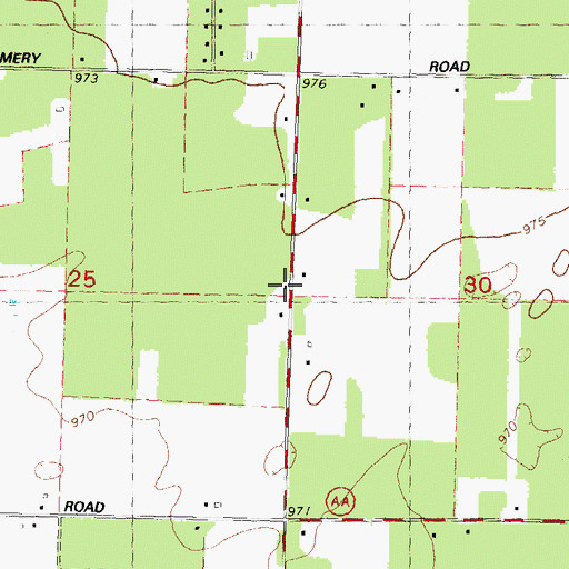 Topographic Map of Arbutus School (historical), WI