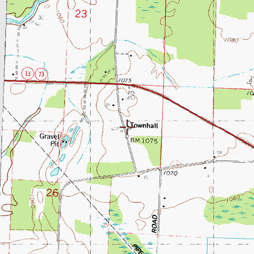 Topographic Map of Bean School (historical), WI
