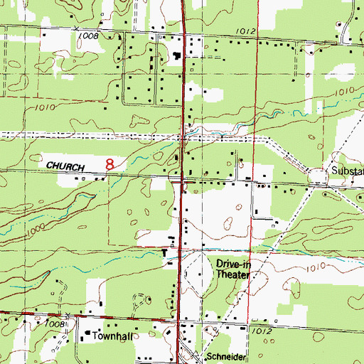 Topographic Map of Columbia School (historical), WI