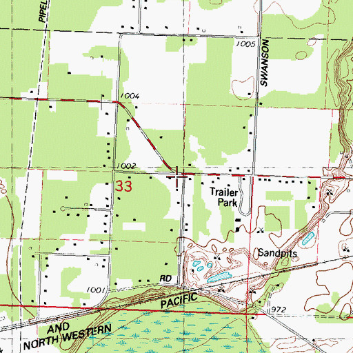 Topographic Map of Green Grove School (historical), WI