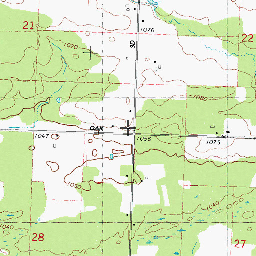Topographic Map of Lone Birch School (historical), WI