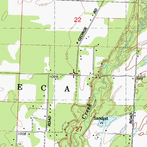 Topographic Map of Pine Grove School (historical), WI