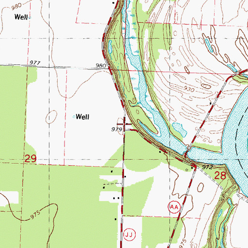 Topographic Map of Plank Hill School (historical), WI