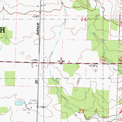 Topographic Map of Saint Jacobs Church (historical), WI
