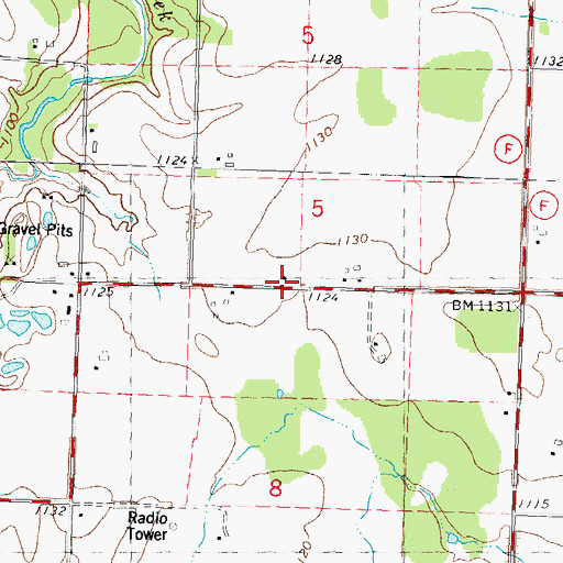 Topographic Map of Spring Lake School (historical), WI