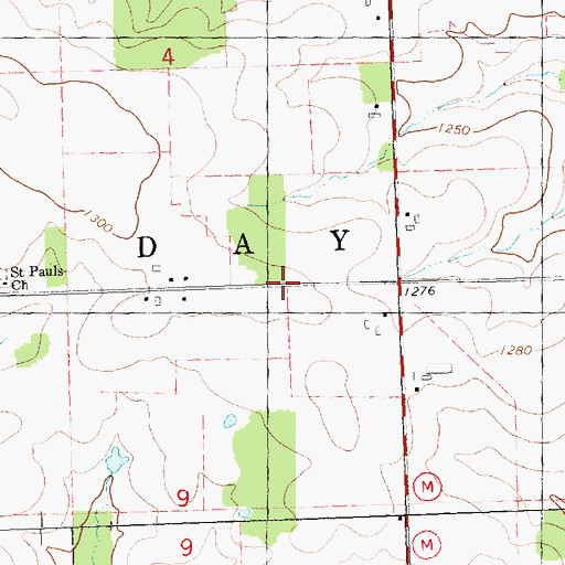 Topographic Map of Arthur School (historical), WI