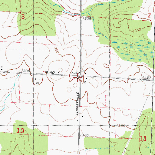 Topographic Map of Carpenter School (historical), WI